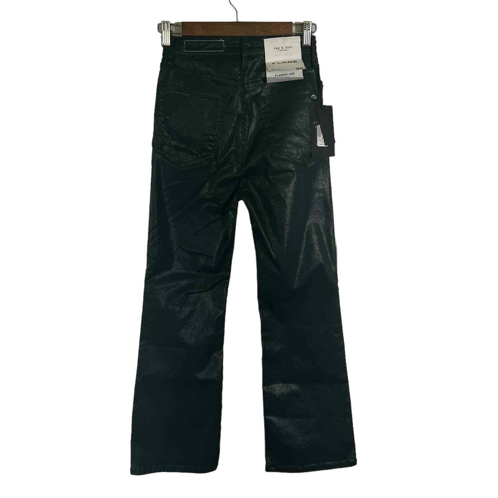 Rag Bone Casey High Rise Ankle Flare Faux Leather Pants Black Size 25 - Picture 9 of 16